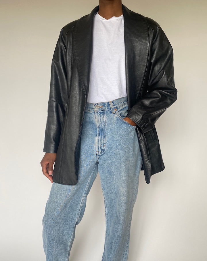 VINTAGE BLACK LEATHER JACKET 3816