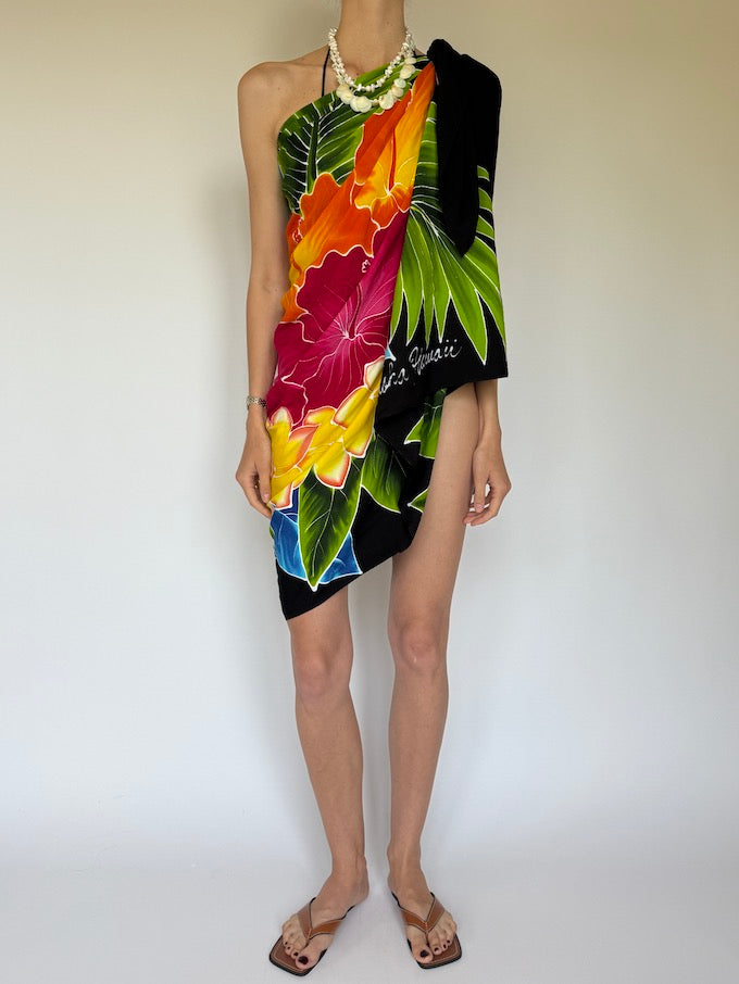 VINTAGE TROPICAL beach SARONG 6276