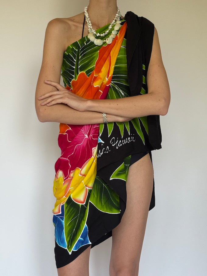 VINTAGE TROPICAL beach SARONG 6276