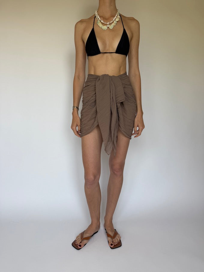 VINTAGE BEACH SARONG IN BEIGE