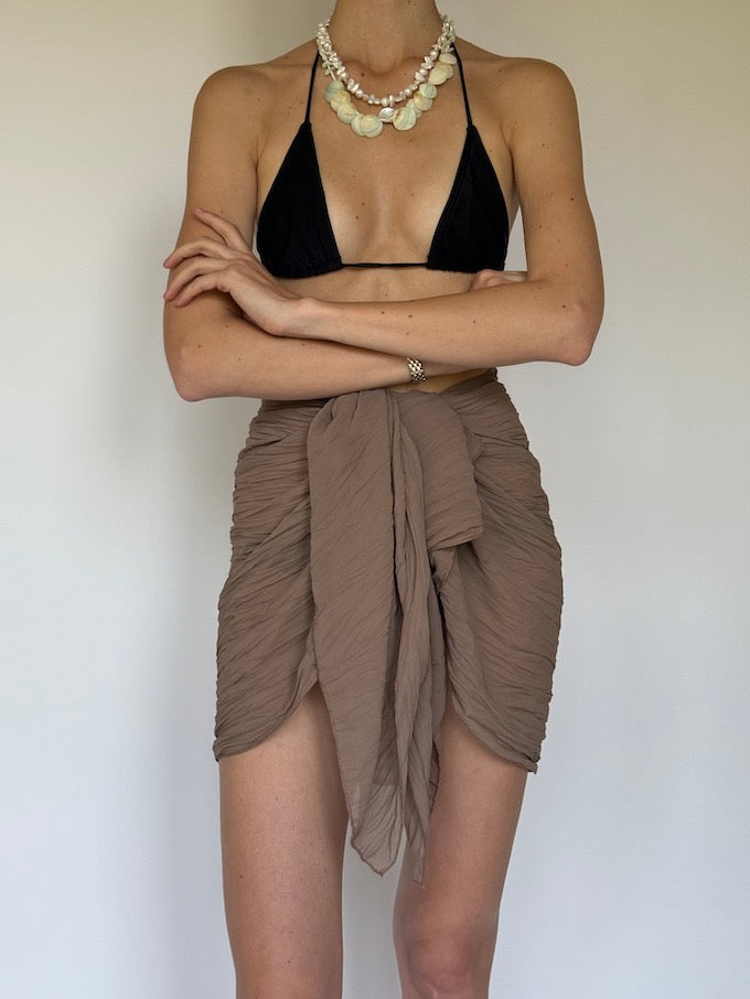 VINTAGE BEACH SARONG IN BEIGE
