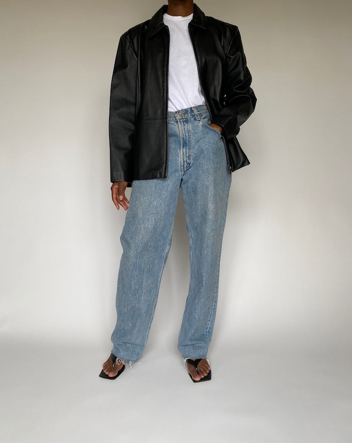 VINTAGE BLACK LEATHER JACKET 3820