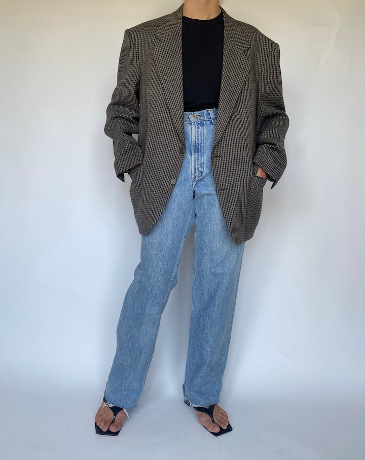 VINTAGE OVERSIZED HOUNDSTOOTH BLAZER 3411