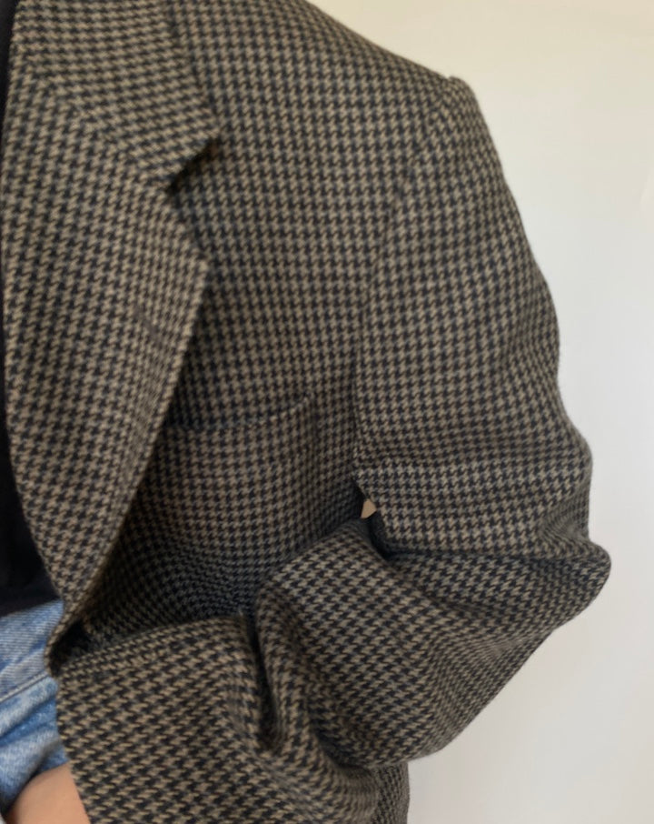 VINTAGE OVERSIZED HOUNDSTOOTH BLAZER 3411