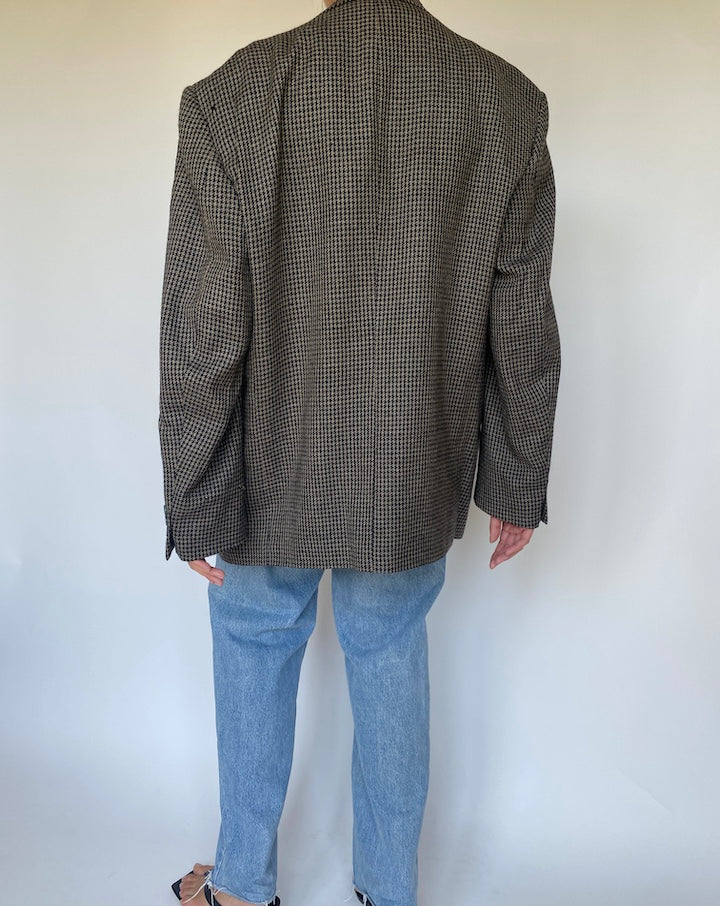 VINTAGE OVERSIZED HOUNDSTOOTH BLAZER 3411