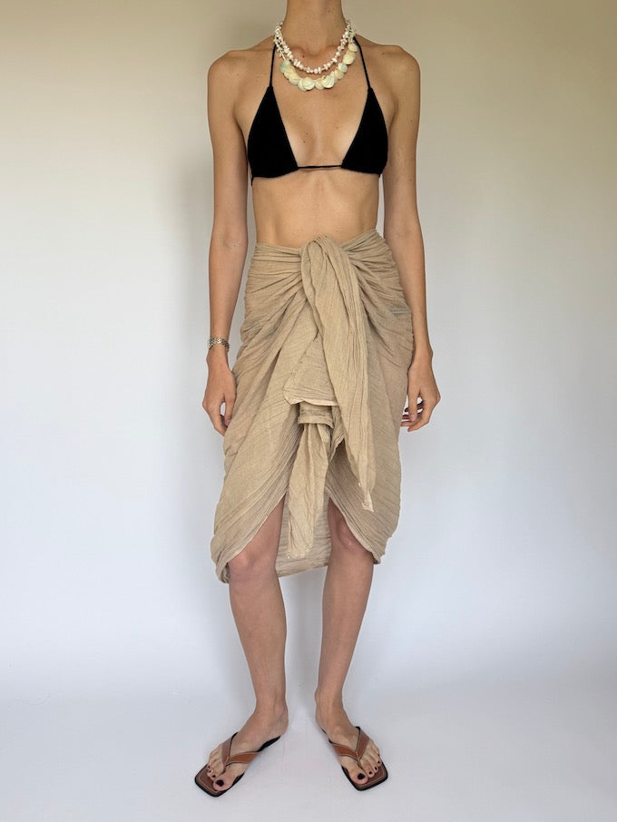 VINTAGE Beach SARONG IN BEIGE TONES 6279