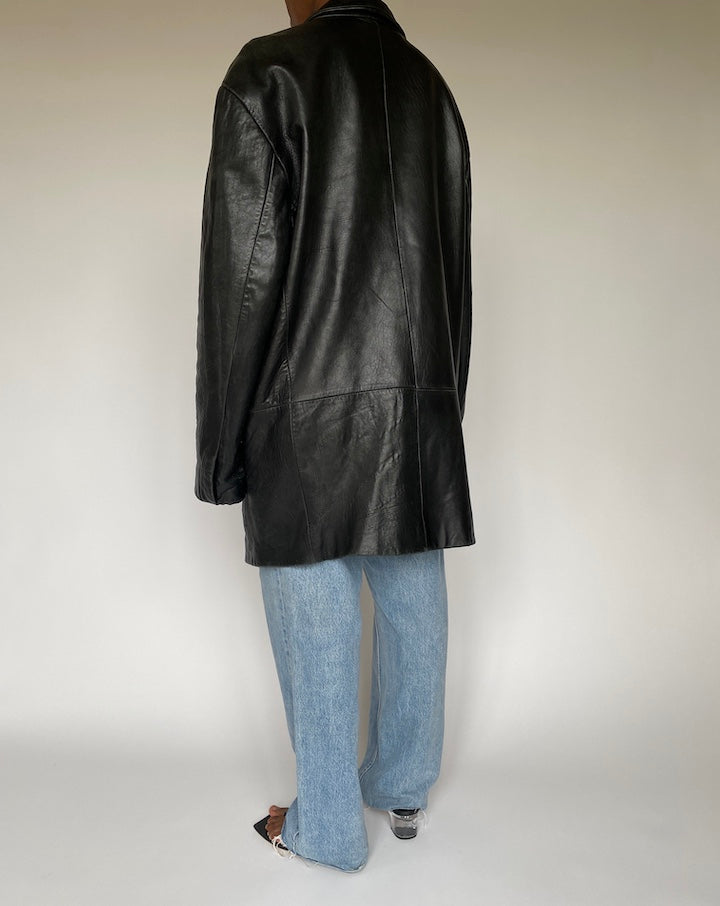 VINTAGE BLACK LEATHER JACKET 3821