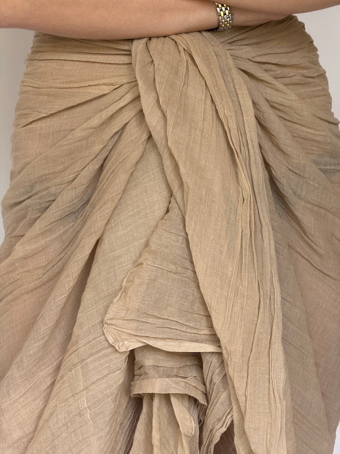 VINTAGE Beach SARONG IN BEIGE TONES 6279