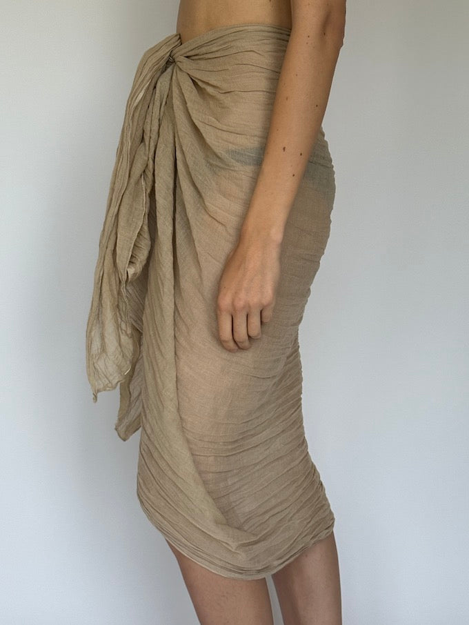 VINTAGE Beach SARONG IN BEIGE TONES 6279