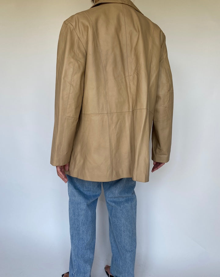 VINTAGE BEIGE LEATHER JACKET 3412
