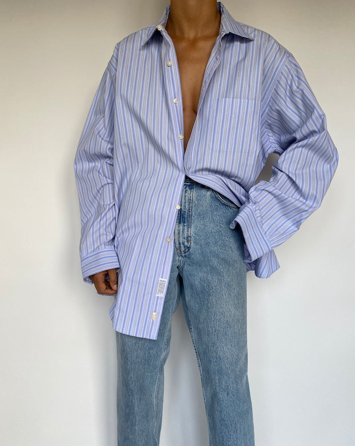 VINTAGE BLUE STRIPED OVERSIZED SHIRT 2896