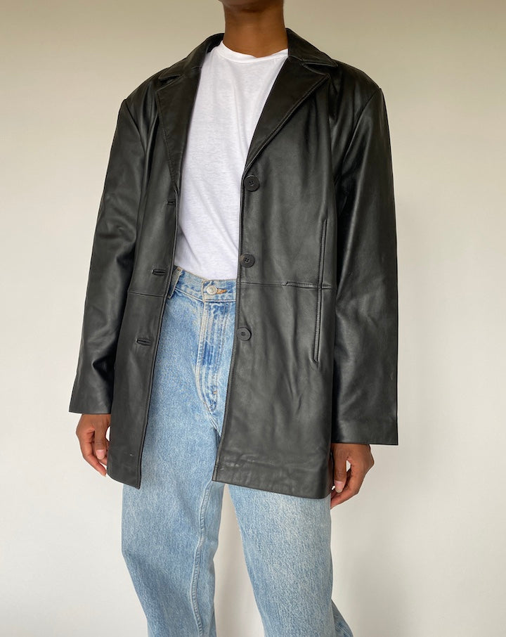 VINTAGE BLACK LEATHER JACKET 3822