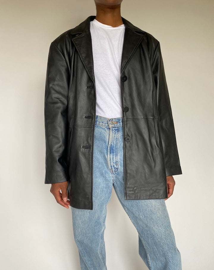 VINTAGE BLACK LEATHER JACKET 3822