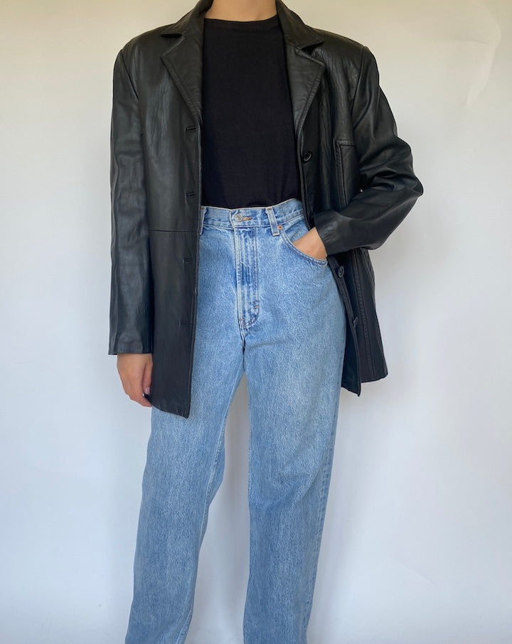 VINTAGE BLACK LEATHER JACKET 3414