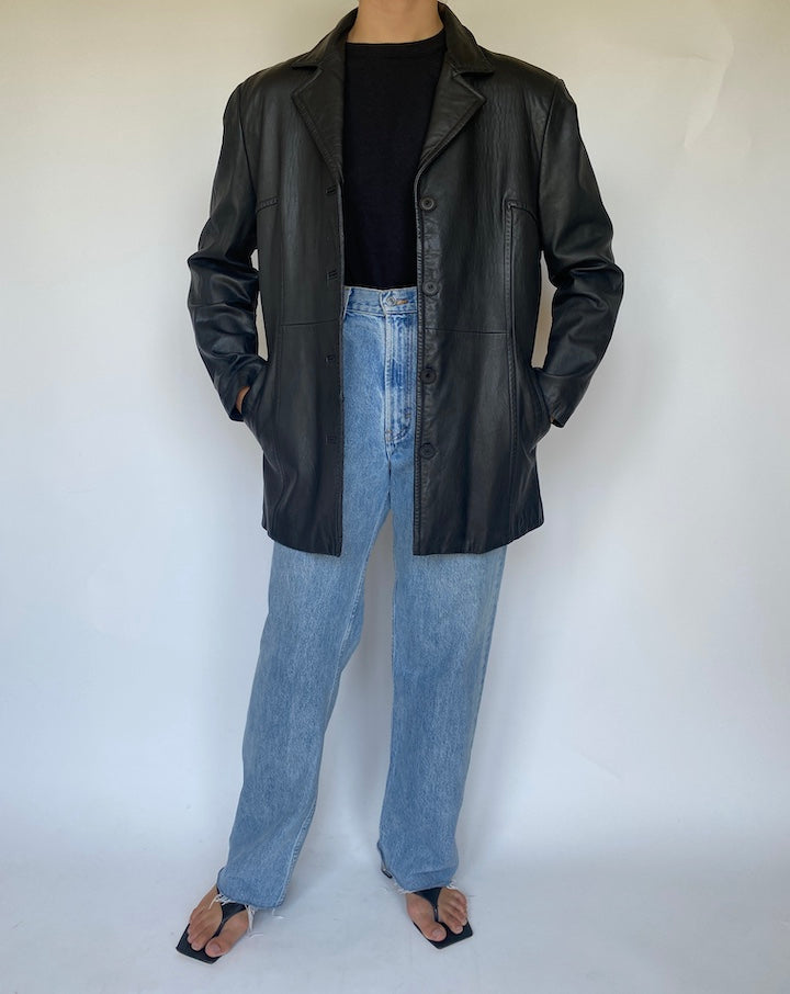 VINTAGE BLACK LEATHER JACKET 3414