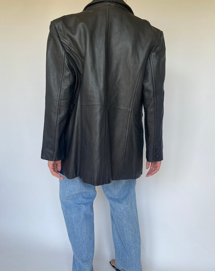 VINTAGE BLACK LEATHER JACKET 3414