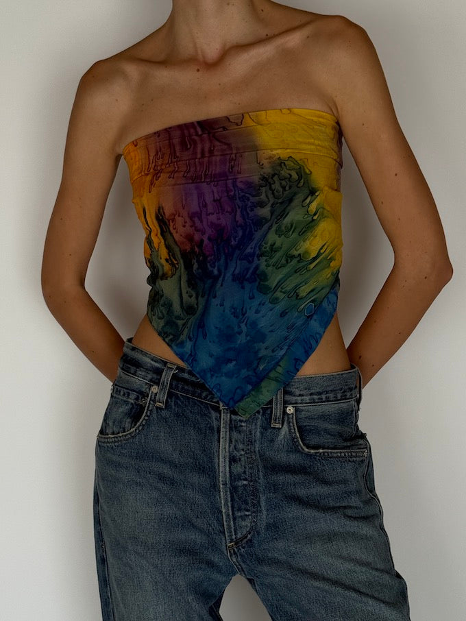 Vintage Mini Tie-Dye Top/Sarong/Scarf 6293