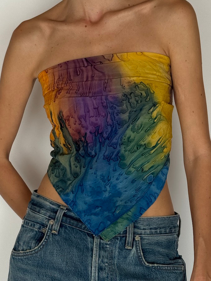 Vintage Mini Tie-Dye Top/Sarong/Scarf 6293