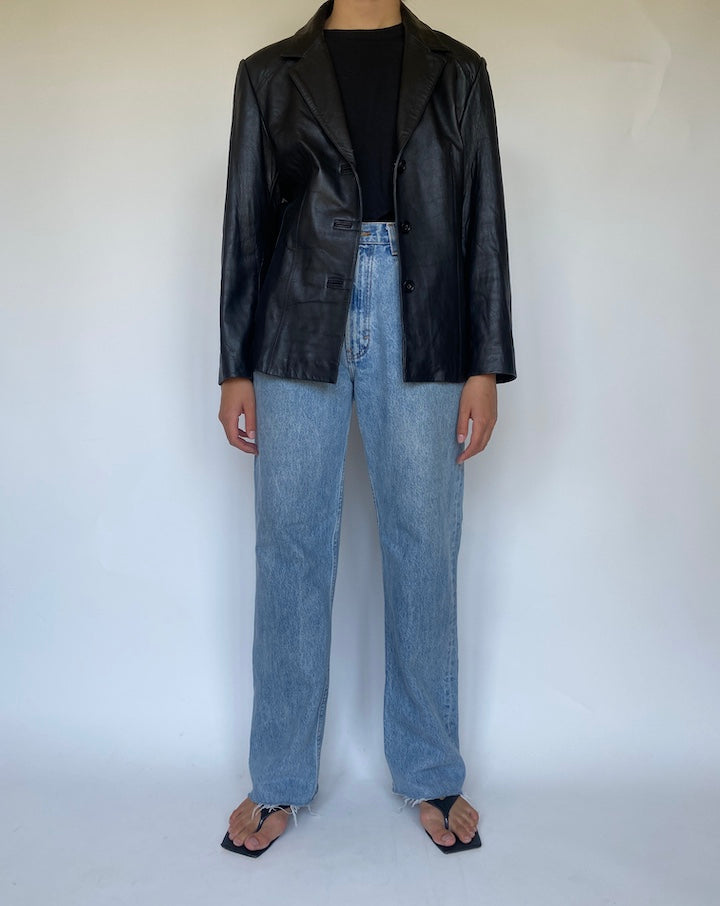 VINTAGE BLACK LEATHER JACKET 3418