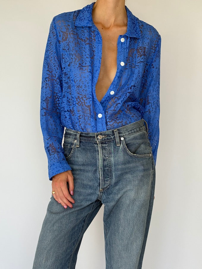 Vintage Textured Shirt blue 6264