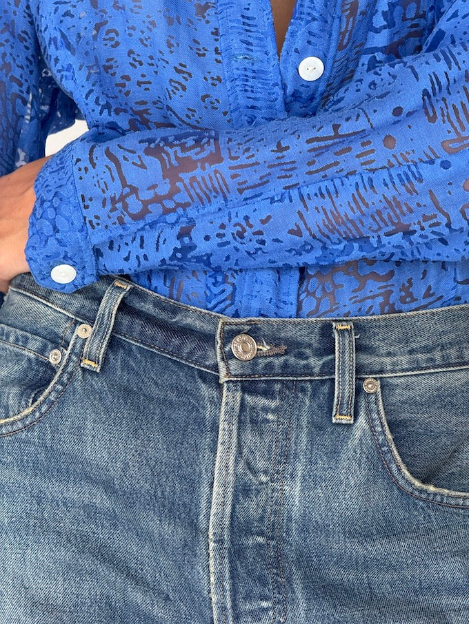 Vintage Textured Shirt blue 6264