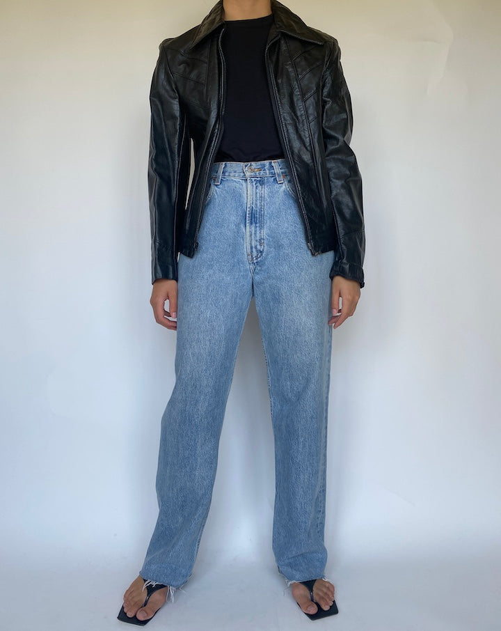 VINTAGE BLACK LEATHER JACKET 3422