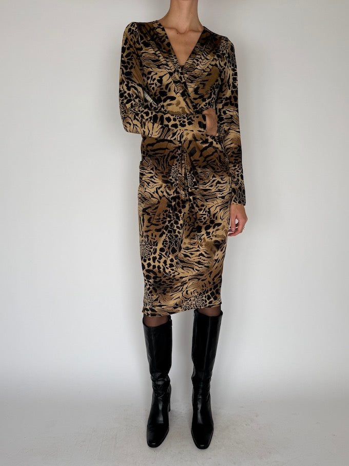 Vintage Animal Print Dress