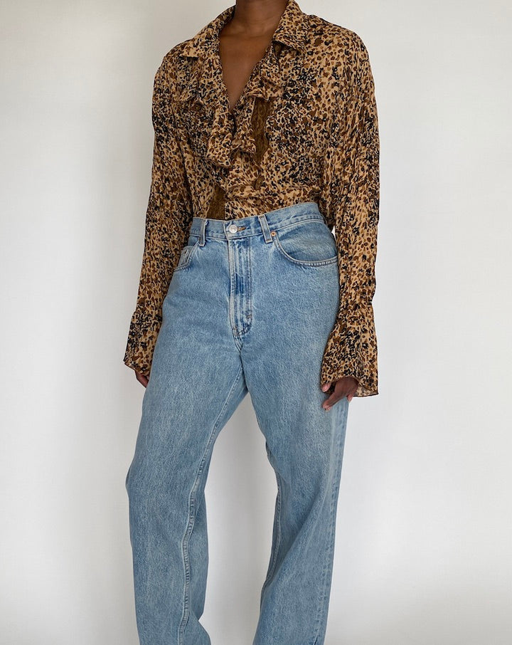 VINTAGE ANIMAL-PRINTED BLOUSE 4351