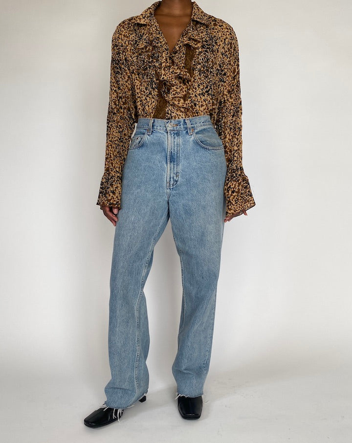 VINTAGE ANIMAL-PRINTED BLOUSE 4351