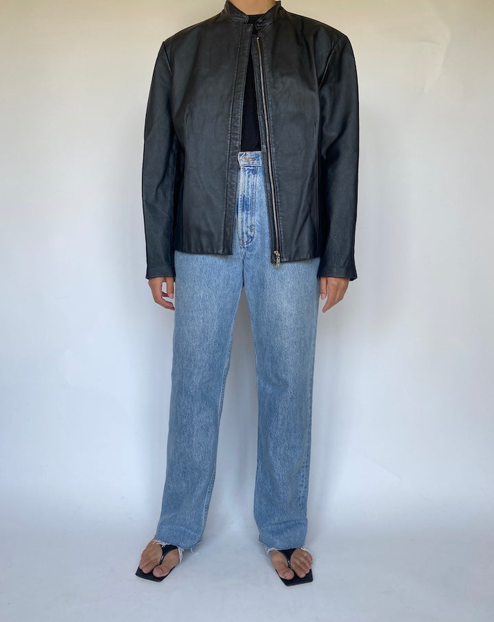 VINTAGE BLACK LEATHER JACKET 3424