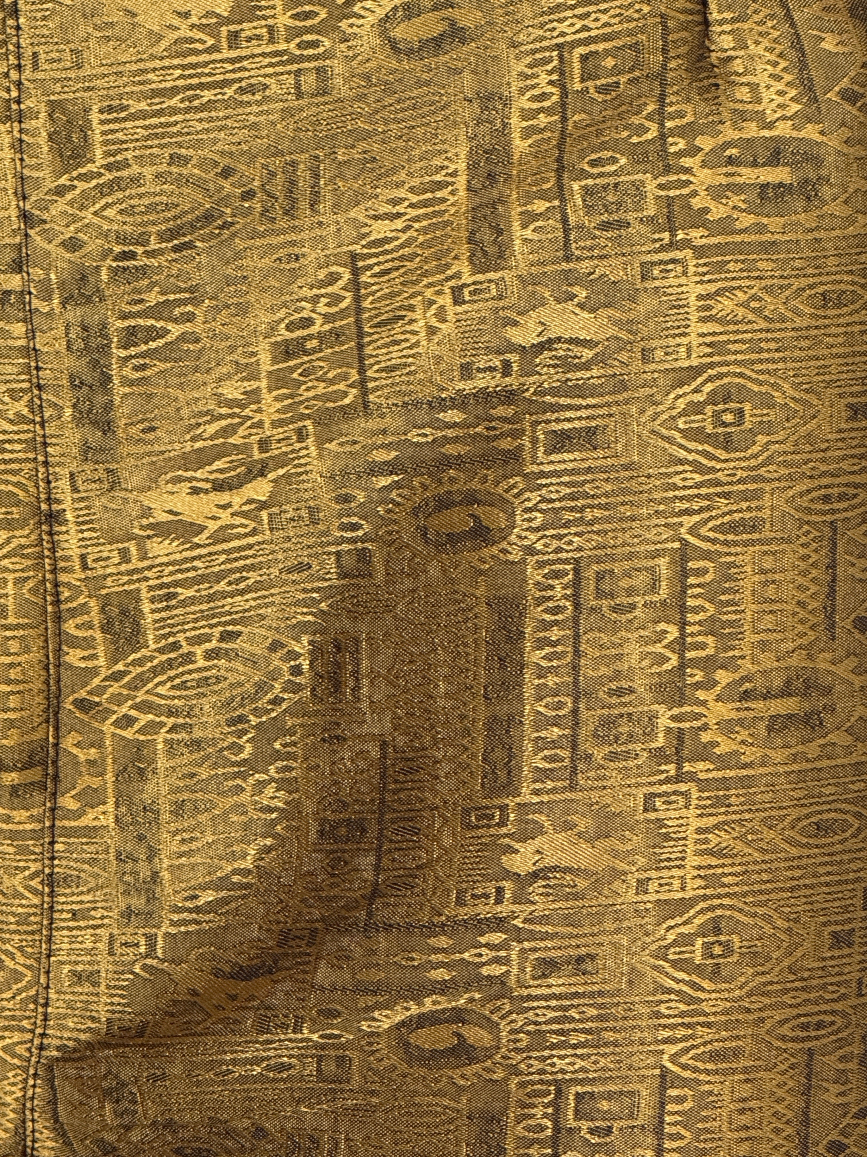 Vintage Jacquard Wide-Leg Wrap Trousers Metallic Gold 7574