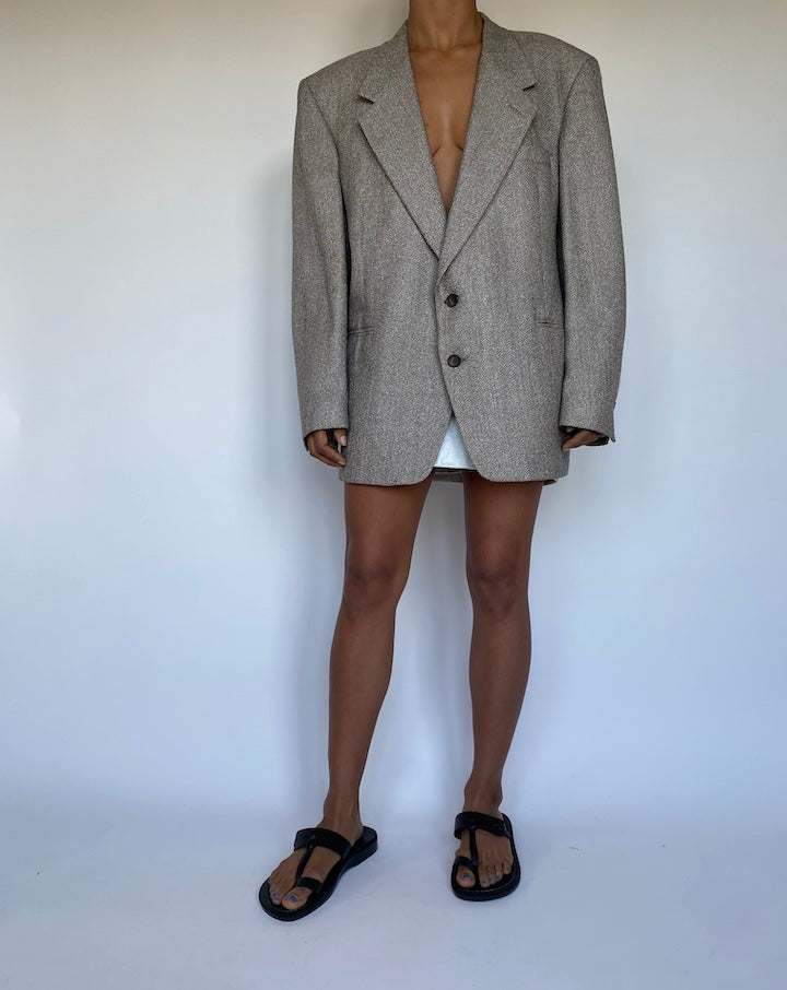 VINTAGE BEIGE SINGLE BREASTED BLAZER 2913