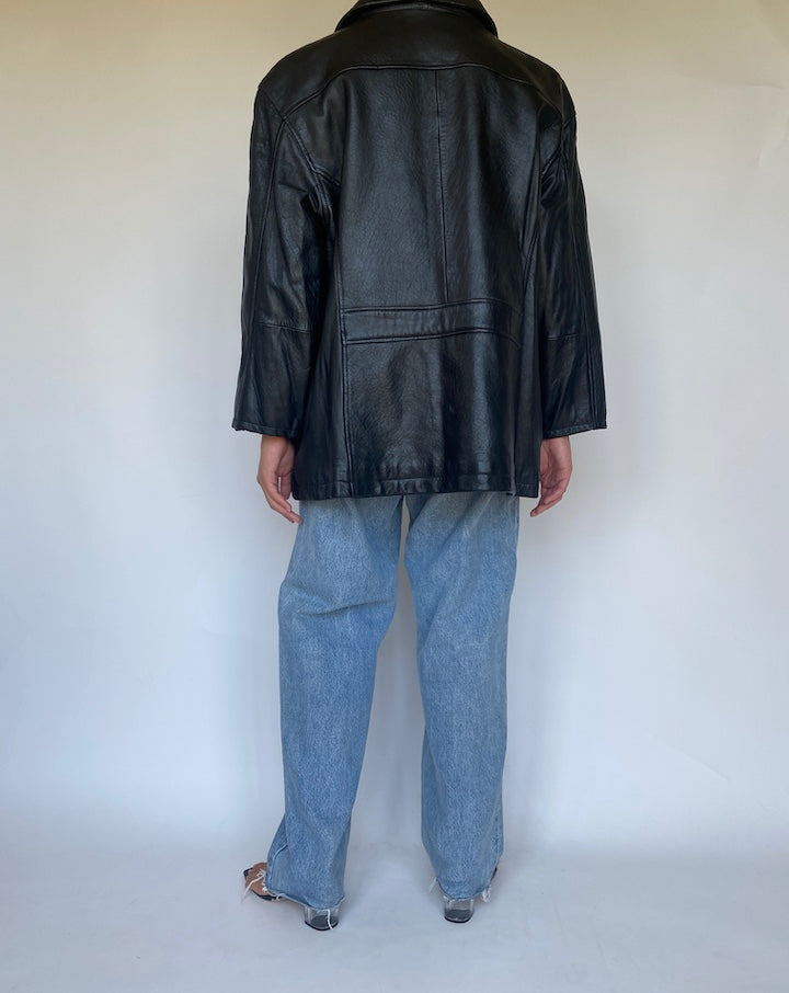 VINTAGE BLACK LEATHER JACKET 3432