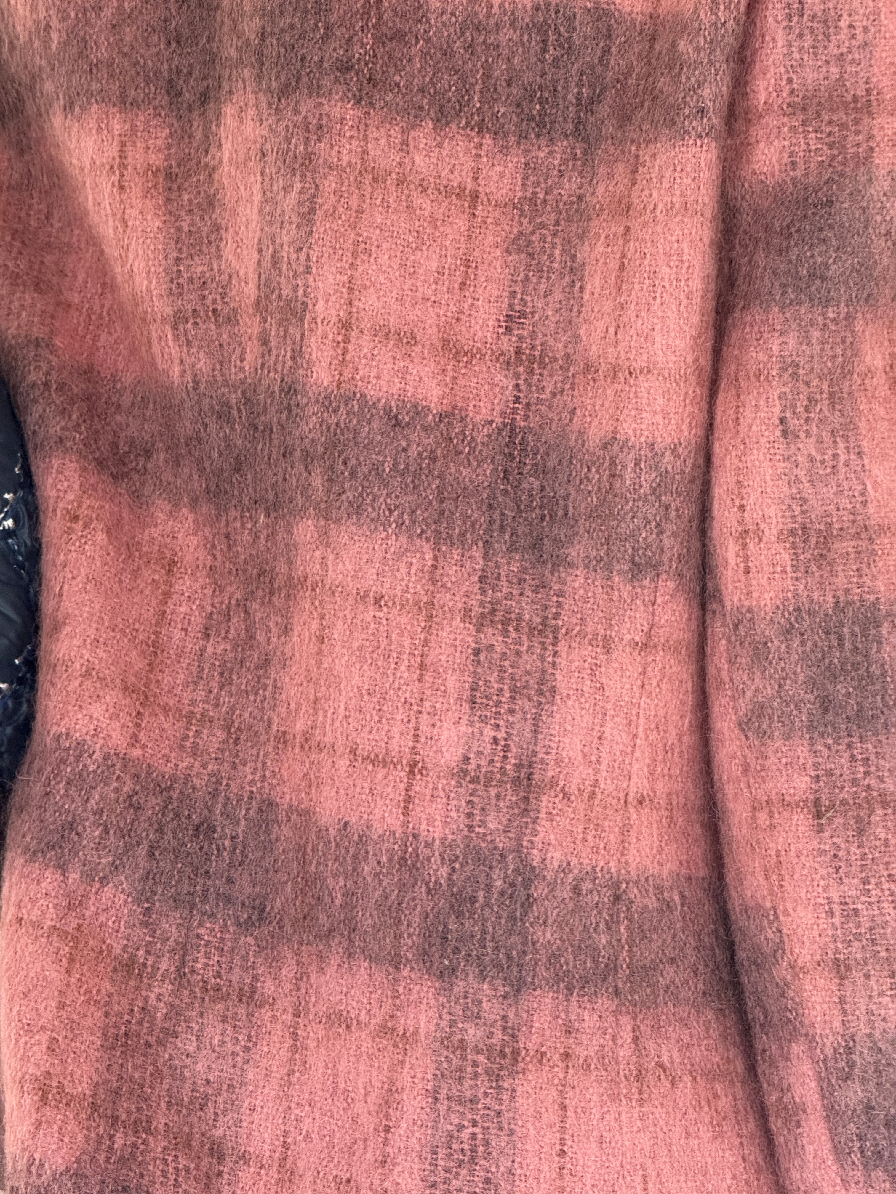 Vintage rose plaid blazer back view structured fit