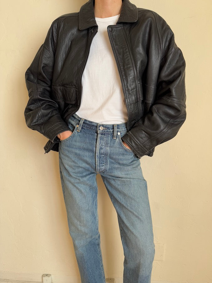 Leather jacket, vintage leather jacket, svc, shopvintagecollection