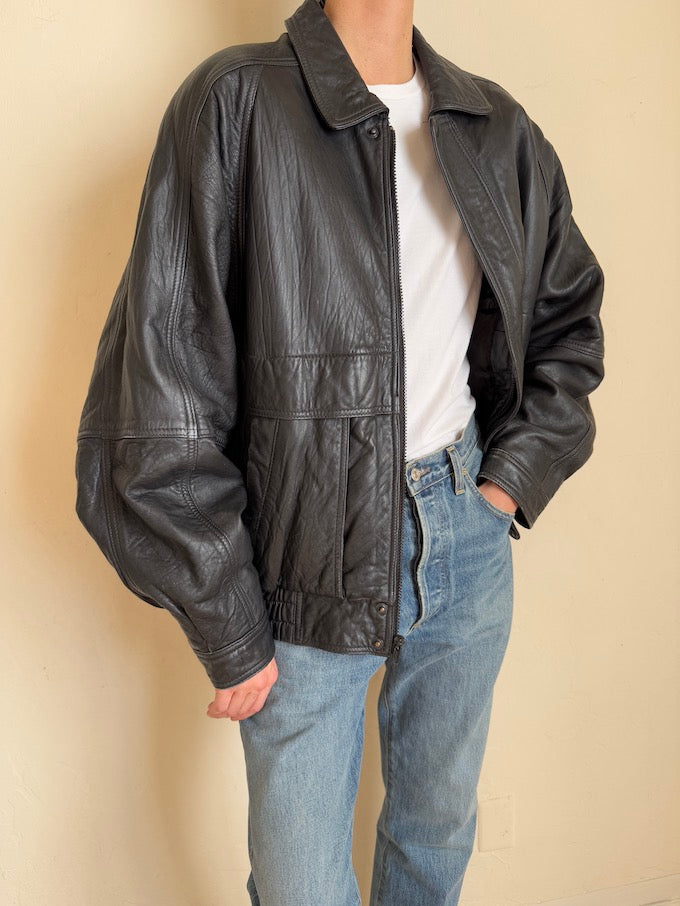 Leather jacket, vintage leather jacket, svc, shopvintagecollection