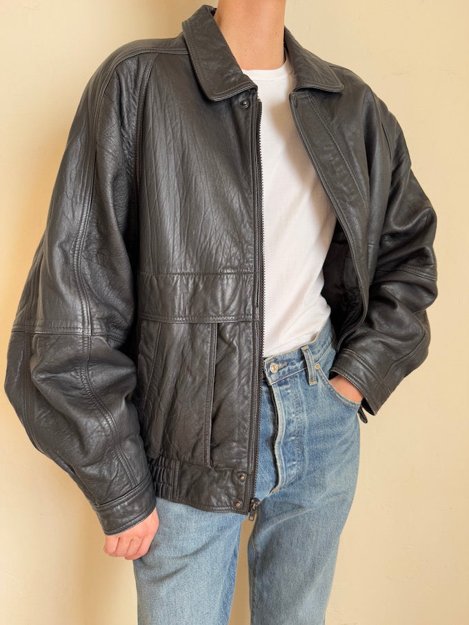 Leather jacket, vintage leather jacket, svc, shopvintagecollection