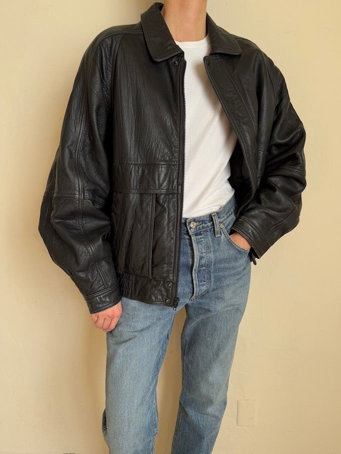 Leather jacket, vintage leather jacket, svc, shopvintagecollection