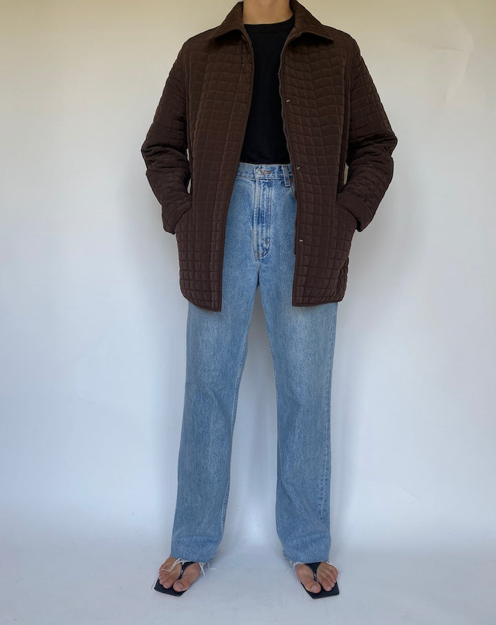 VINTAGE BROWN QUILTED JACKET 3436