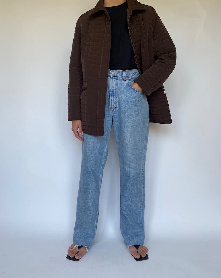 VINTAGE BROWN QUILTED JACKET 3436