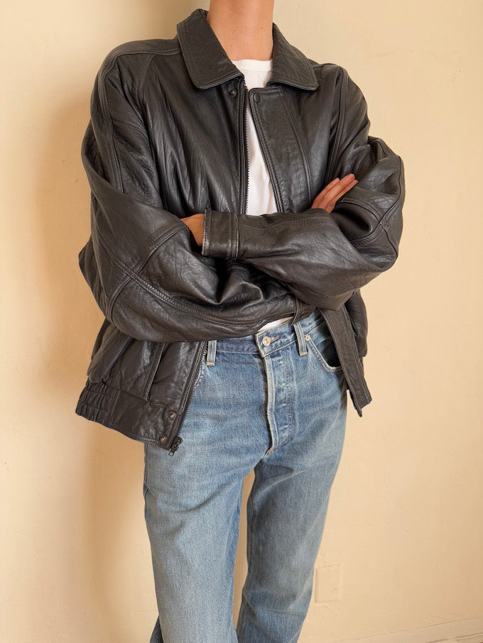 Leather jacket, vintage leather jacket, svc, shopvintagecollection