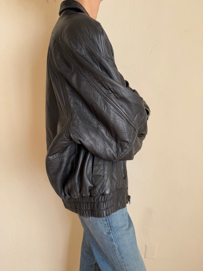Leather jacket, vintage leather jacket, svc, shopvintagecollection