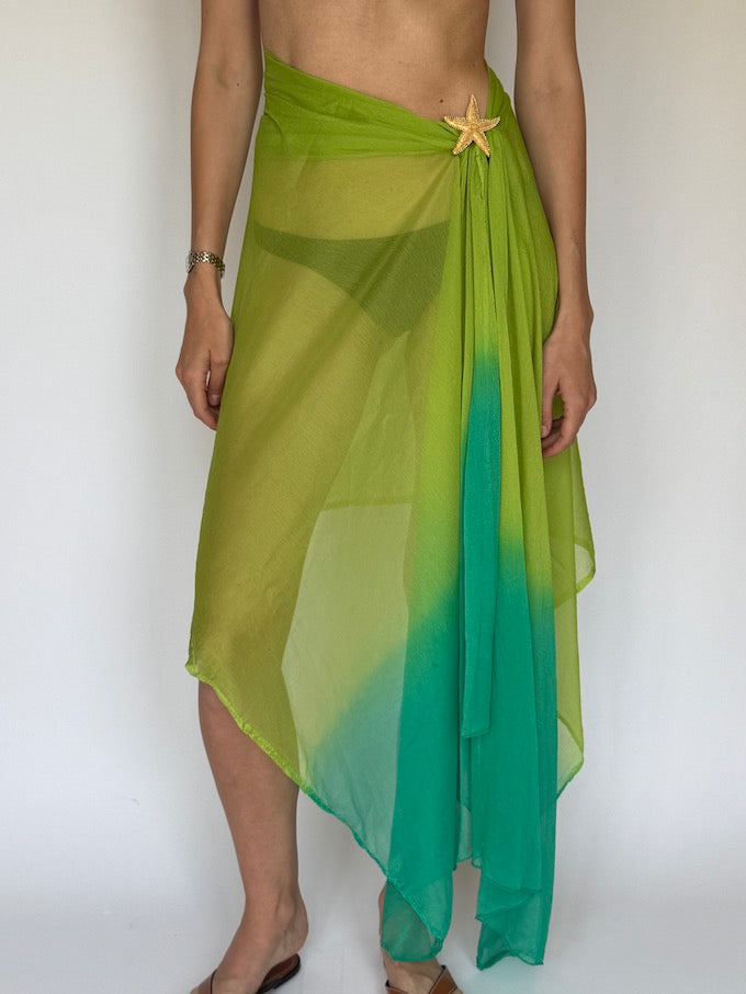 Vintage two-toned sarong green