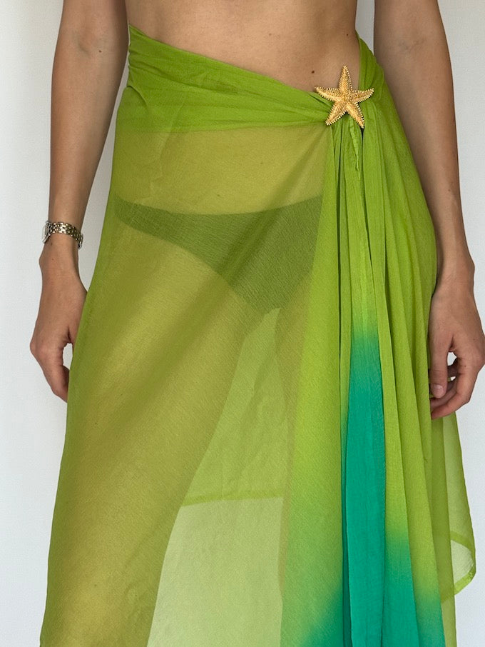 Vintage two-toned sarong green