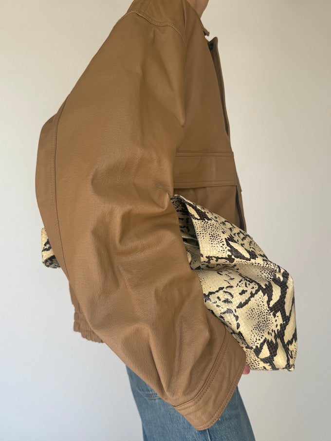 Vintage Leather Jacket Brown 6345