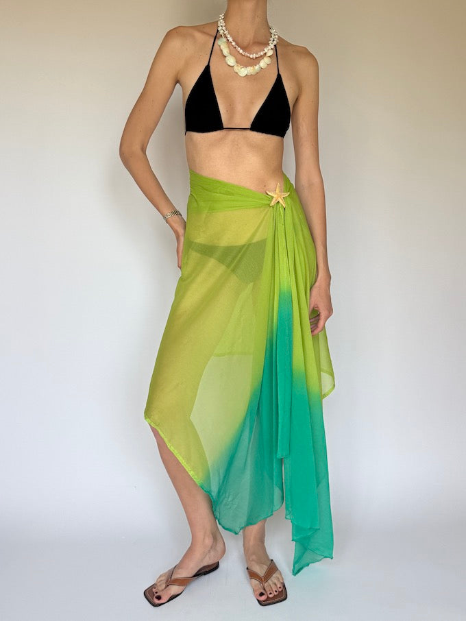 Vintage two-toned sarong green