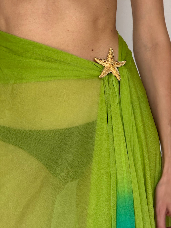 Vintage two-toned sarong green