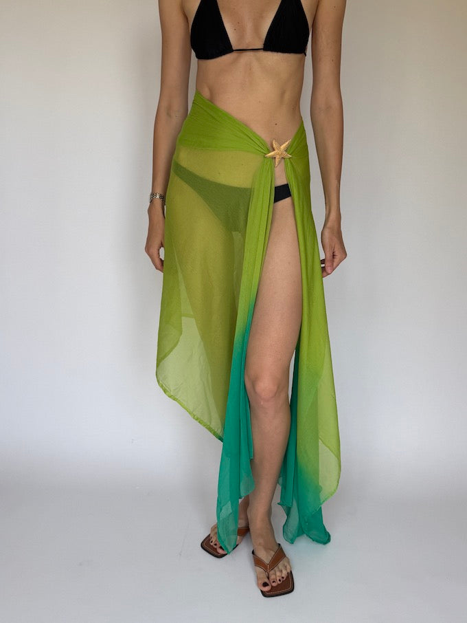 Vintage two-toned sarong green
