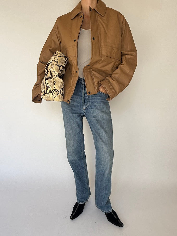 Vintage Leather Jacket Brown 6345
