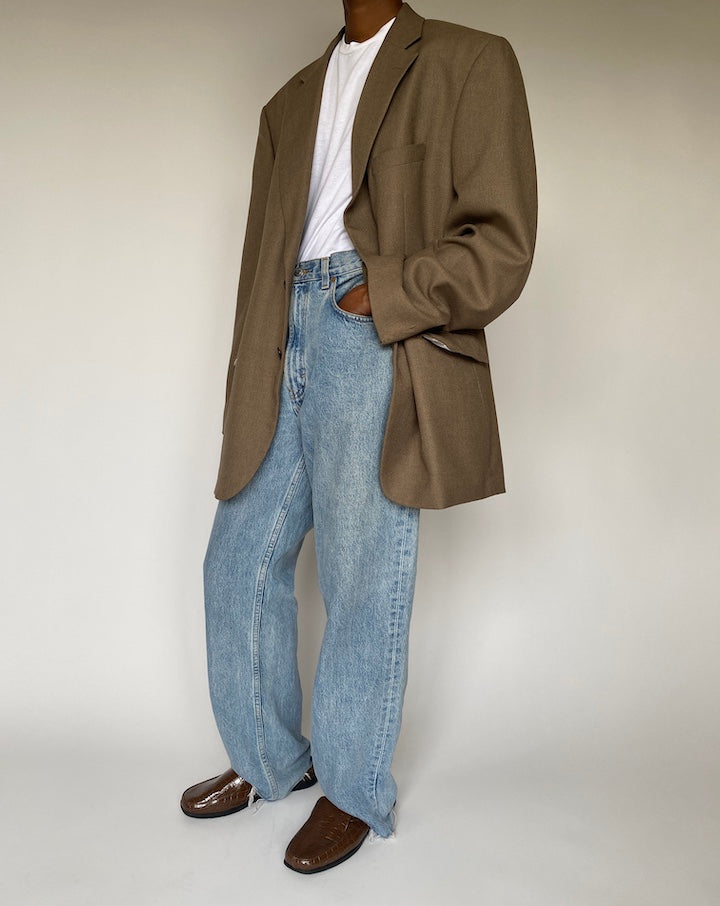 VINTAGE OVERSIZED BROWN BLAZER 3847